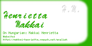 henrietta makkai business card